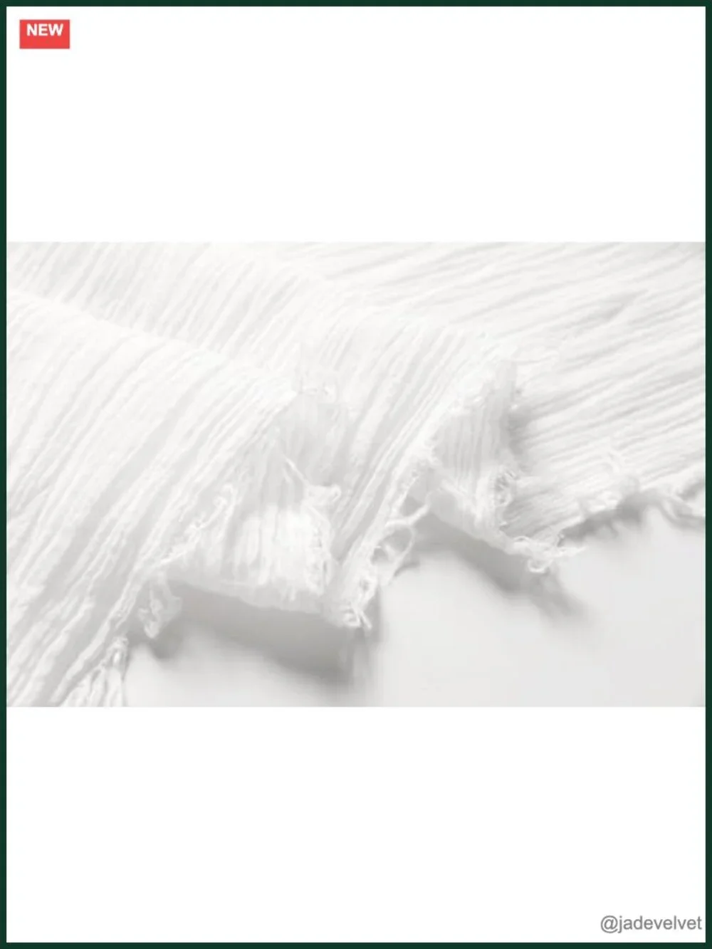 100% Cotton Frayed Edge Fashion Scarf Lightweight Wrap
